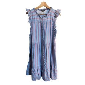 Lilla P Peplum Dress In Tide Stripe Size Small